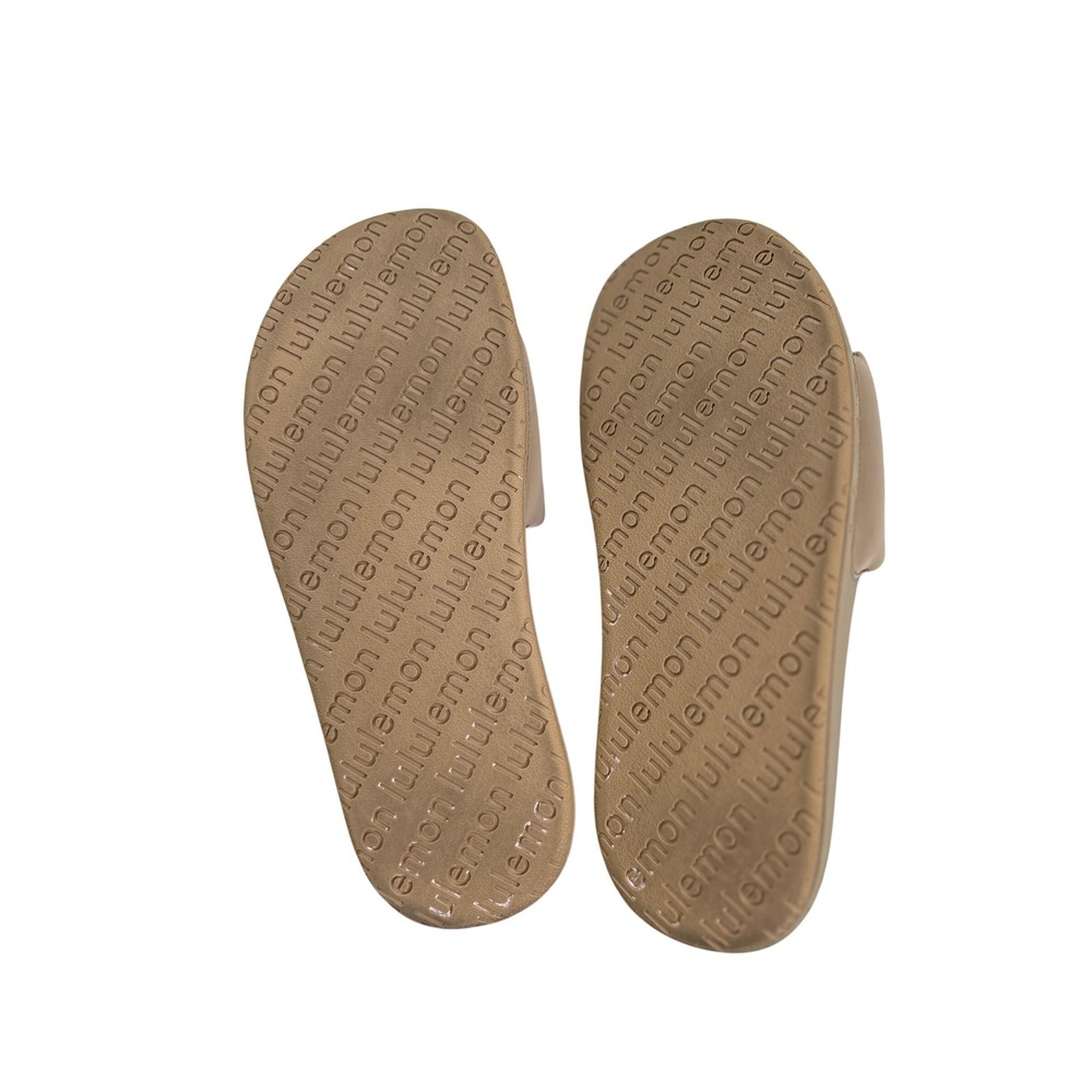 Lululemon Restfeel Graphic Logo Slide Sandals Beech Wood Size 7 - Picture 7 of 7